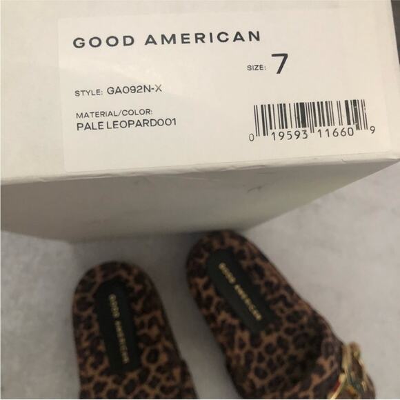 Good American Leopard Chain Platform Slide Sandal NEW - Picture 6 of 9